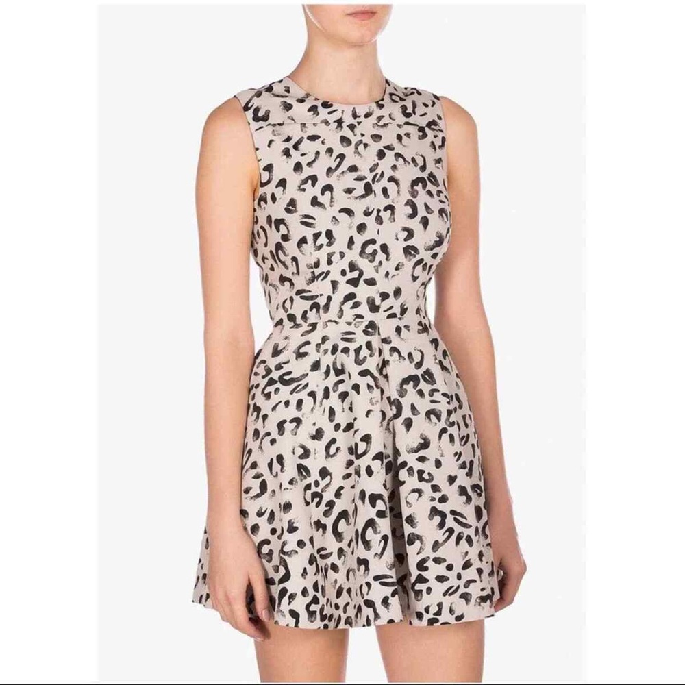 Keepsake The Label Cream/Black Leopard Chasing Love Mini Dress XS